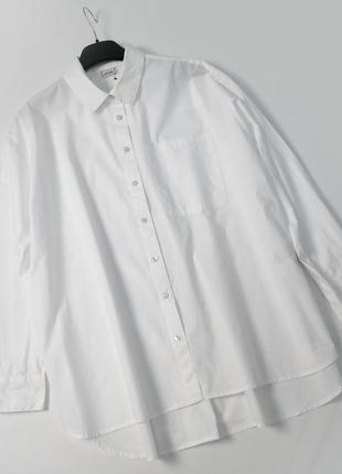 Новая свободная белая рубашка оверсайз хлопок2 фото