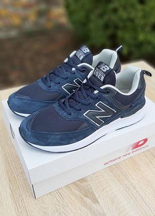 Nеw balancе мужские весенние/летние/осенние синие кроссовки на шнурках.демисезонные мужские замшевые кроссы