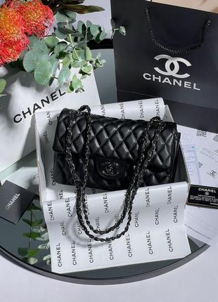Сумка в стиле chanel 2.55 total black 8