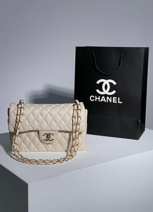 Сумка в стиле chanel 2.55 cream 6