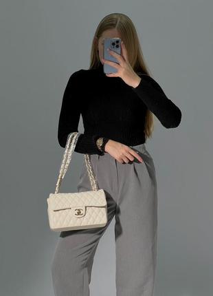 Сумка в стиле chanel 2.55 cream 4