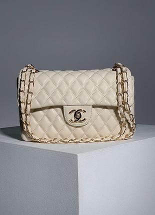 Сумка в стиле chanel 2.55 cream 2