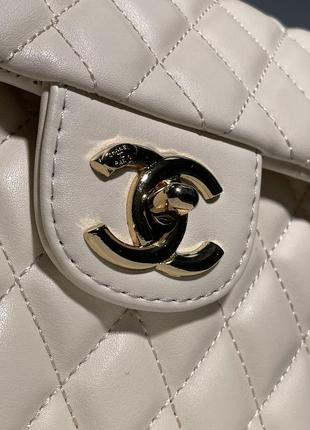 Сумка в стиле chanel 2.55 cream 3