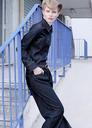 Приталена джинсова сорочка zara