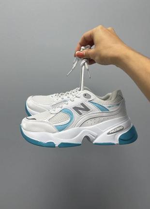 Женские кроссовки new balance 990 white blue / smb