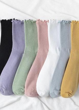 Набір однотонних жіночих носочків 7 шт7 фото