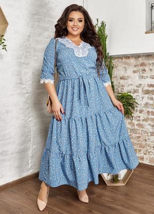 Женское платье длинное с кружевом батал с 50-64 размеры2 фото