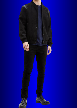 Классические чёрные мужские джинсы прямого кроя  38/30 easy denim1 фото