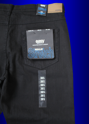 Классические чёрные мужские джинсы прямого кроя  38/30 easy denim9 фото