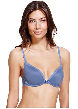 80d-36d контурний, гладкий супер м'який бюстгальтер світло-синього кольору