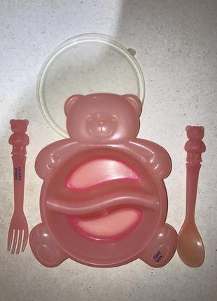 Первый набор посуды для малыша canpol babies тарелка ложка вилка