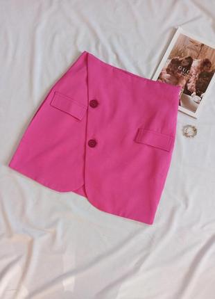 Розовая юбка на запах/юбка пиджак