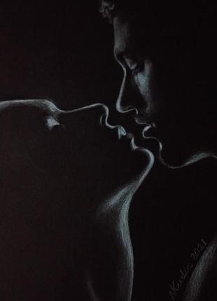 Портреты белым по чёрному ручная работа