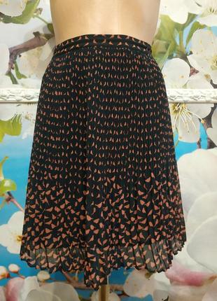 Шифоновая юбка плиссе в птичку  l4 фото