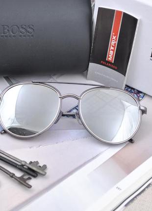 Фирменные солнцезащитные круглые мужские очки matrix polarized mt8405
