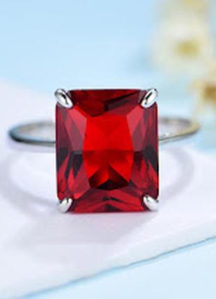 Серебряное кольцо с рубином нано