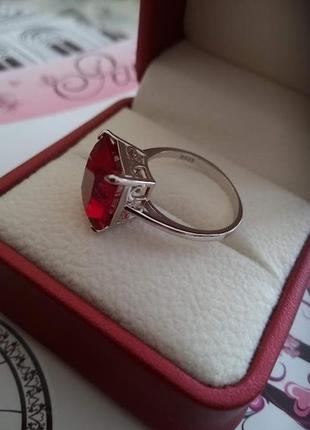 Серебряное кольцо с рубином нано7 фото