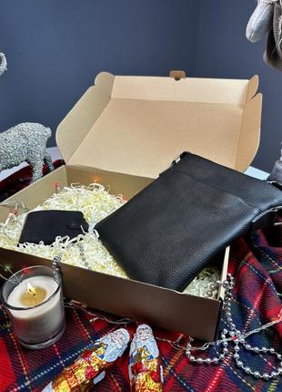 Подарочный набор для мужчины сумка кошелек из натуральной кожи подарок парню5 фото