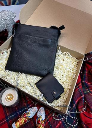 Подарочный набор для мужчины сумка кошелек из натуральной кожи подарок парню9 фото