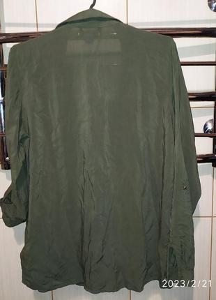 Рубашка, сорока, блузка хакі 100% віскоза ,розмір s3 фото