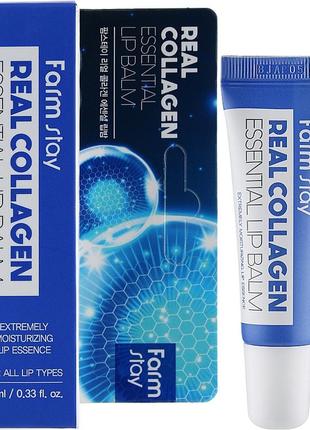 Бальзам для губ farmstay real collagen essential lip balm с коллагеном 10 мл2 фото