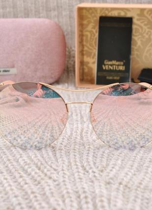 Красивые большие женские круглые солнцезащитные очки gian marco venturi gmv830 облегченные6 фото