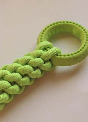 Іграшка animall grizzzly кросфіт з кільцем, розмір 24х10 см, колір зелений
