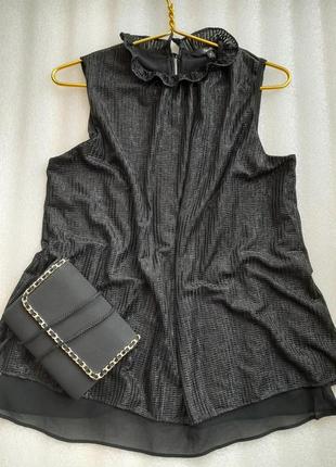 Вечірня романтична майка блуза з гарною шифоновою спинкою