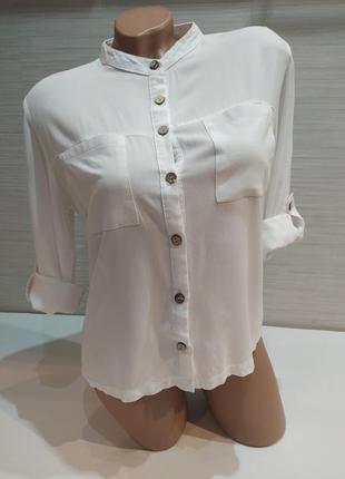 Рубашка -блуза, блузка,рубашка белая воротничок-стойка2 фото