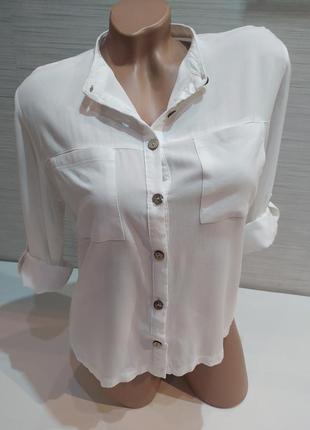 Рубашка -блуза, блузка,рубашка белая воротничок-стойка7 фото
