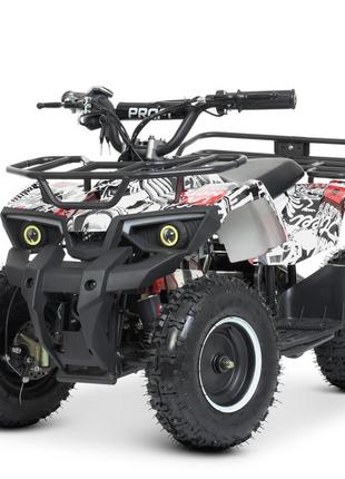 Дитячий квадроцикл profi hb-atv 800w із гумовими колесами (графіті)