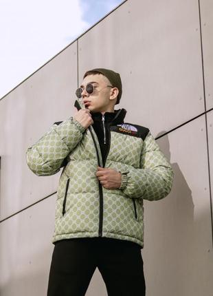 Куртка tnf-gucci  хаки2 фото