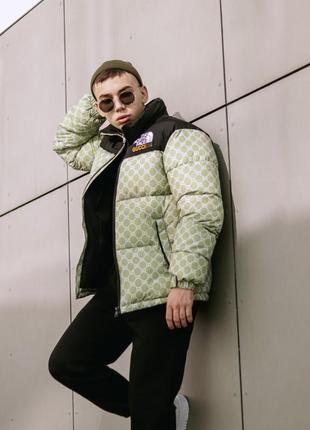Куртка tnf-gucci  хаки3 фото