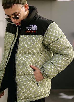 Куртка tnf-gucci  хаки4 фото