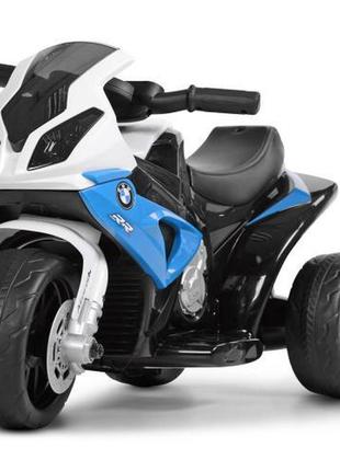 Дитячий електро мотоцикл bmw (біло-синій колір)