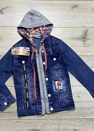 Джинсова куртка для дівчаток. розміри 6 років.