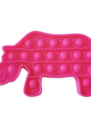 Pop it антистрес іграшка - (поп іт - попіт - popit) - рожевий носоріг