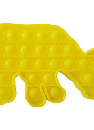 Pop it антистрес іграшка - (поп іт - попіт - popit) - люмінесцентний жовтий бегемот світиться в темряві