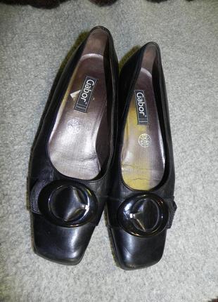 Мягкие удобные кожаные  (внутри и снаружи) туфли на низком ходу   37.5 р.  gabor8 фото