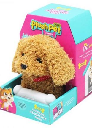 Интерактивная собачка "plush pet", коричневый