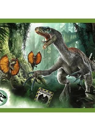 Пазли картонні 3-4 роки "угрожувальні динозаври" світ динозаврів 4в1 тм "trefl" польща (34607)4 фото