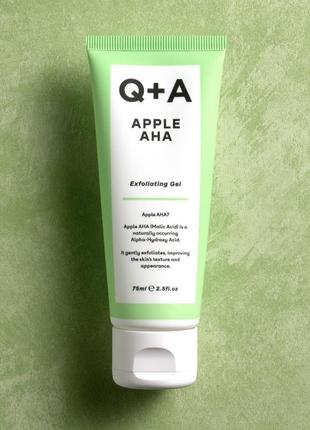 Q+a - отшелушивающий гель с aha кислотами - apple aha - exfoliating gel