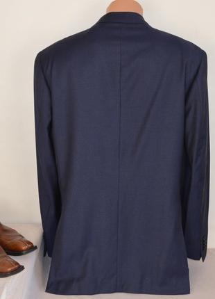 Брендовый темно-синий шерстяной пиджак жакет блейзер с карманами angelico италия этикетка4 фото