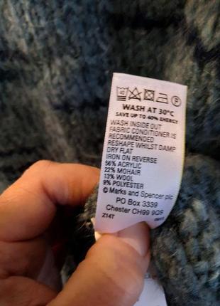 Жіночий вовняний, мохеровий светр, світшот indigo від m&s, джемпер, реглан.6 фото