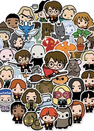 Стікери наклейки герої гаррі поттер harry potter takara tomy самоклейні 50 шт.