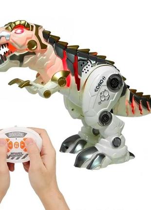 Игрушка робот динозавр интерактивный на радиоуправлении ходит, рычит, светится, танцует