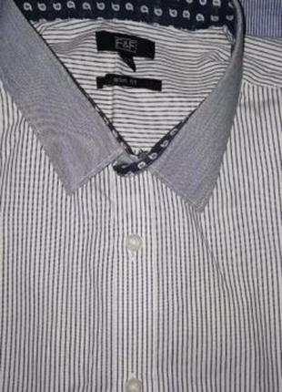 Мужская рубашка в полосочку с длинным рукавом george7 фото