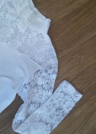 Шикарнейшая нарядная белоснежная новая блузочка на красавицу 8-12 лет3 фото