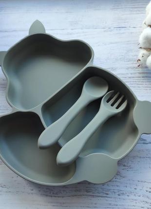 Набір дитячого посуду силіконовий посуд для дітей дитячий силіконовий посуд дитячий...