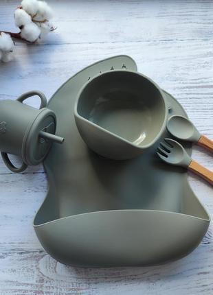 Набір дитячого посуду силіконовий посуд для дітей дитячий силіконовий посуд дитячий...